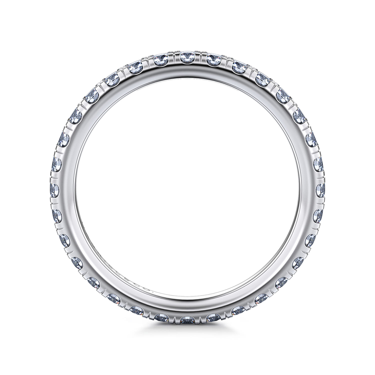 Eternity Band Wedding Ring in 14k White Gold with Round Natural Diamond at Gabriel & Co. - Shot 2