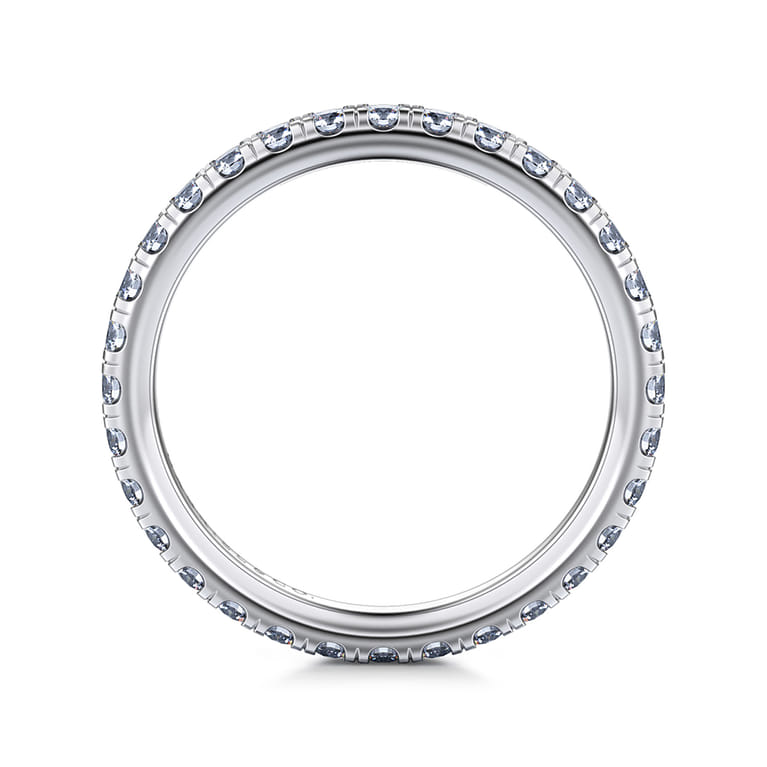 Eternity Band Wedding Ring in 14k White Gold with Round Natural Diamond at Gabriel & Co. - Shot 2