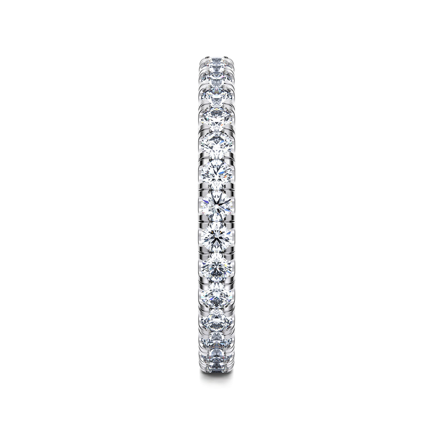 Eternity Band Wedding Ring in 14k White Gold with Round Natural Diamond at Gabriel & Co. - Shot 4