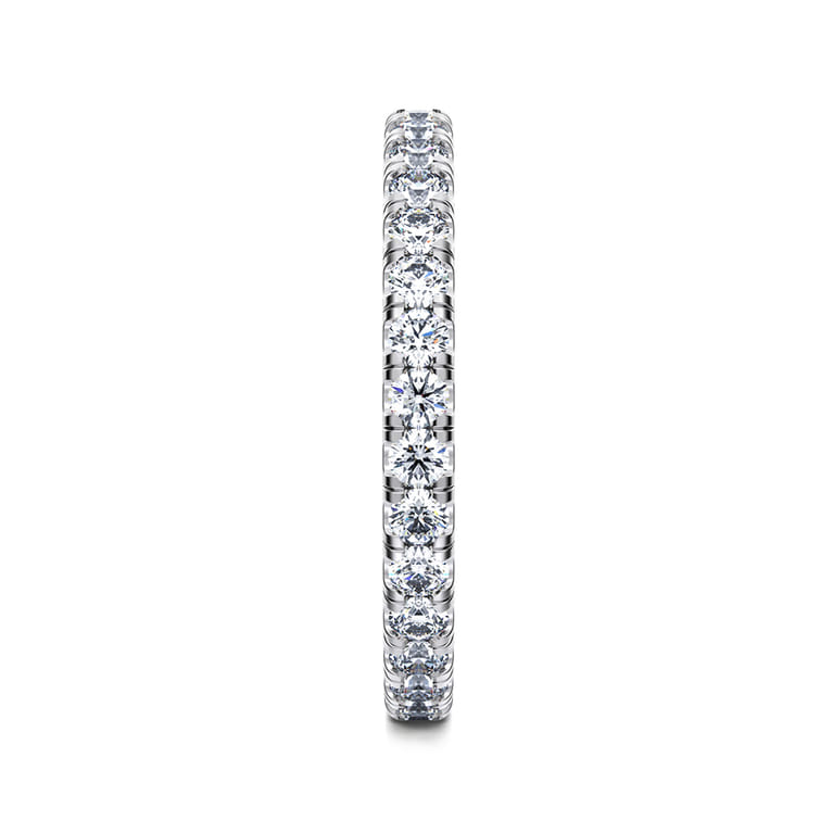 Eternity Band Wedding Ring in 14k White Gold with Round Natural Diamond at Gabriel & Co. - Shot 4