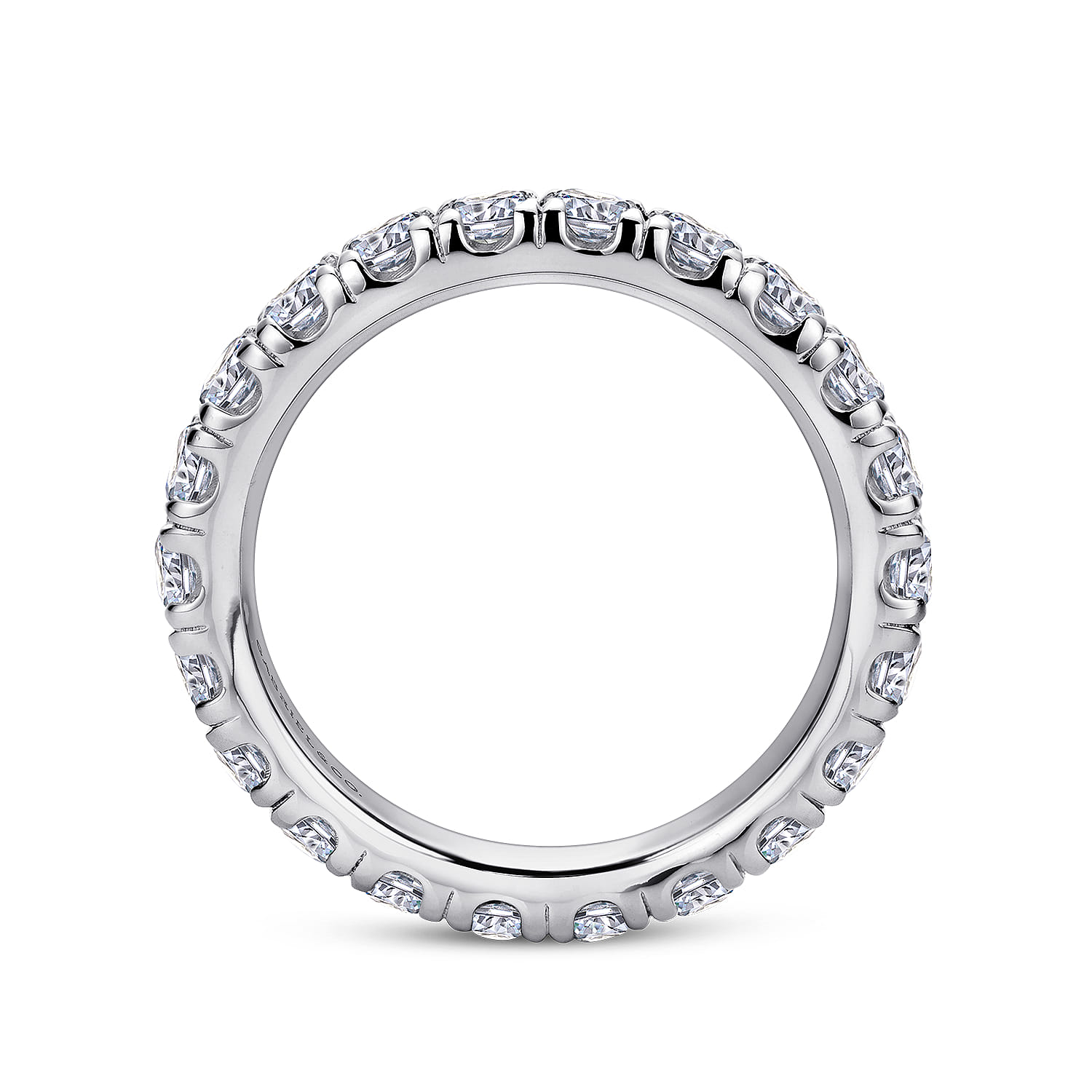 Eternity Band Wedding Ring in 14k White Gold with Round Natural Diamond at Gabriel & Co. - Shot 2