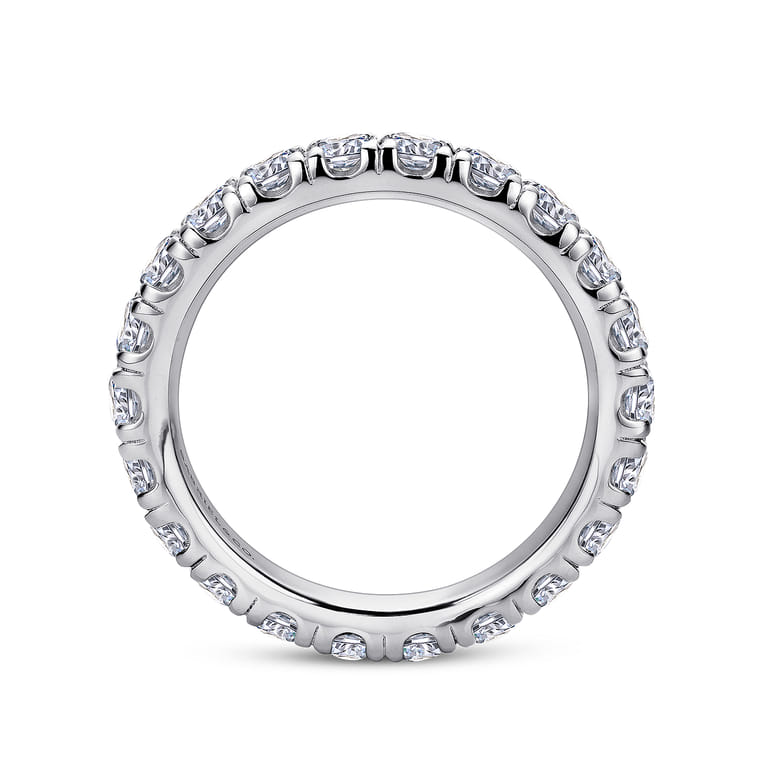 Eternity Band Wedding Ring in 14k White Gold with Round Natural Diamond at Gabriel & Co. - Shot 2