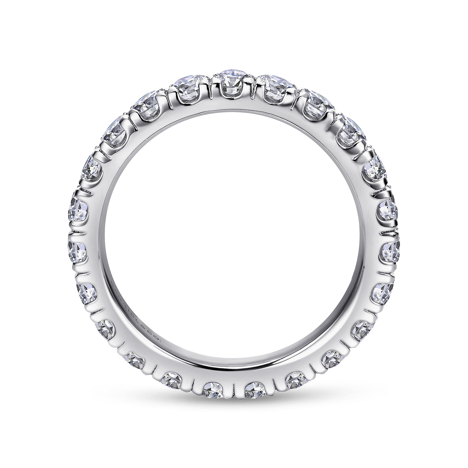 Eternity Band Wedding Ring in 14k White Gold with Round Natural Diamond at Gabriel & Co. - Shot 2