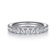 Avignon - 14K White Gold French Pave Set Diamond Eternity Band