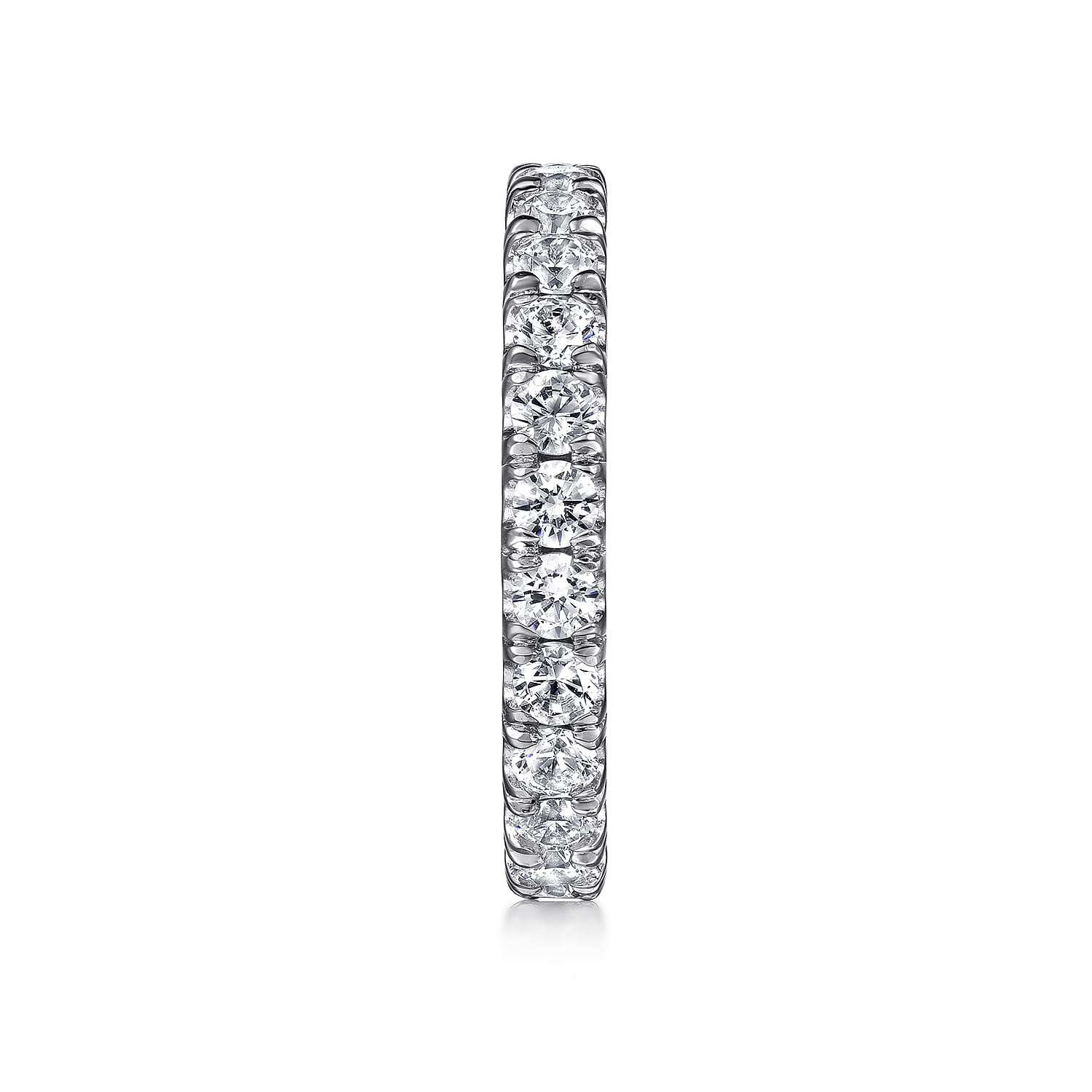 Eternity Band Wedding Ring in 14k White Gold with Round Natural Diamond at Gabriel & Co. - Shot 4