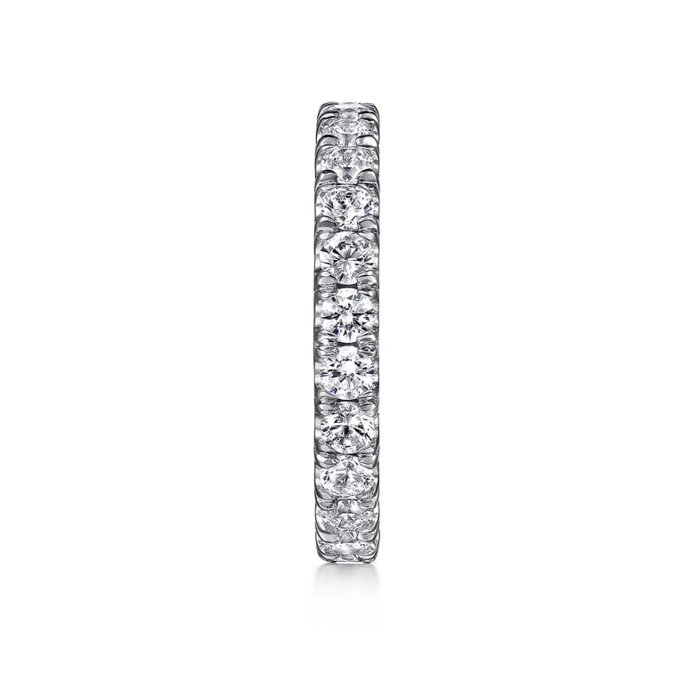 Eternity Band Wedding Ring in 14k White Gold with Round Natural Diamond at Gabriel & Co. - Shot 4