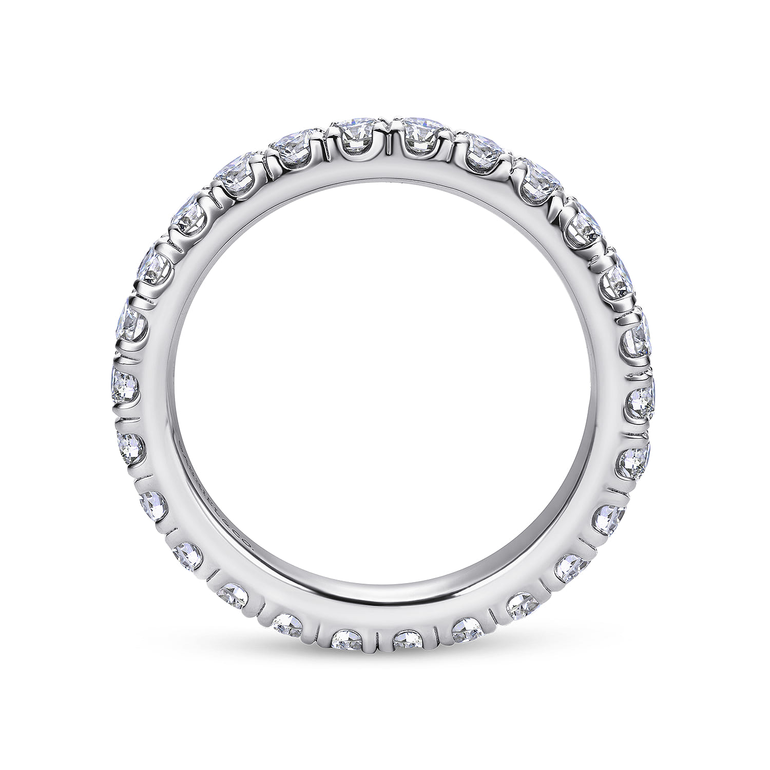 Eternity Band Wedding Ring in 14k White Gold with Round Natural Diamond at Gabriel & Co. - Shot 2