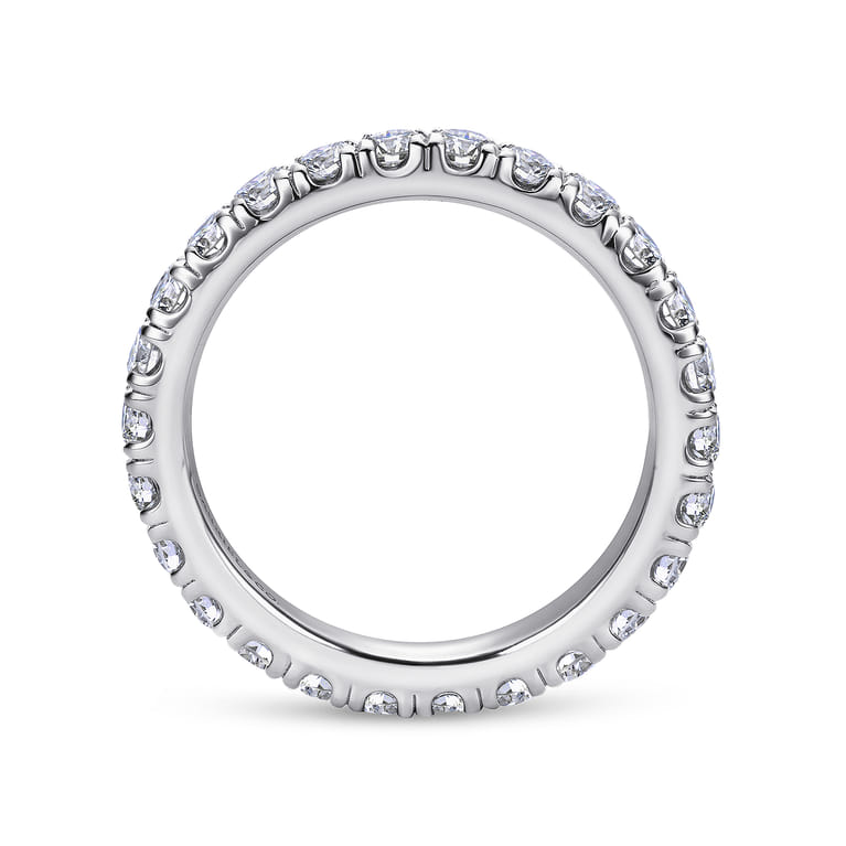 Eternity Band Wedding Ring in 14k White Gold with Round Natural Diamond at Gabriel & Co. - Shot 2