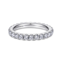 Avignon - 14K White Gold French Pave Set Diamond Eternity Band