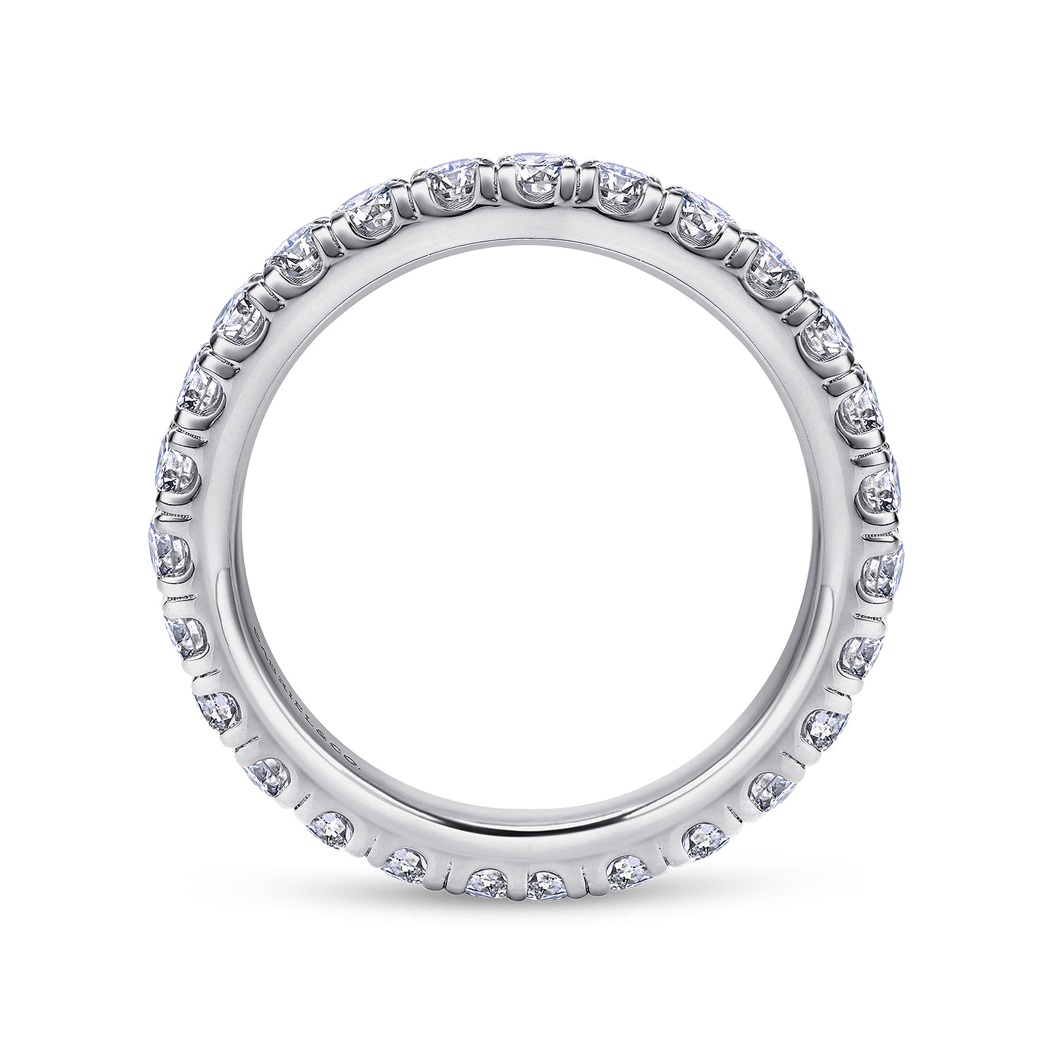 Eternity Band Wedding Ring in 14k White Gold with Round Natural Diamond at Gabriel & Co. - Shot 2