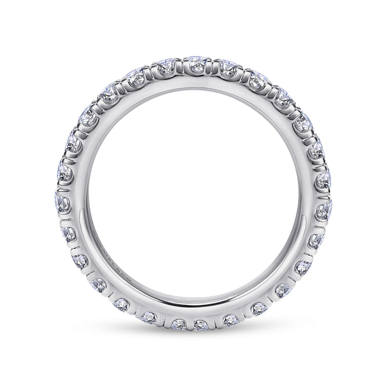 Eternity Band Wedding Ring in 14k White Gold with Round Natural Diamond at Gabriel & Co. - Shot 2