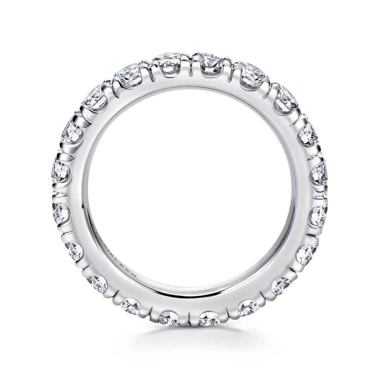 Eternity Band Wedding Ring in 14k White Gold with Round Natural Diamond at Gabriel & Co. - Shot 2
