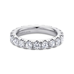 Avignon - 14K White Gold French Pave Set Diamond Eternity Band
