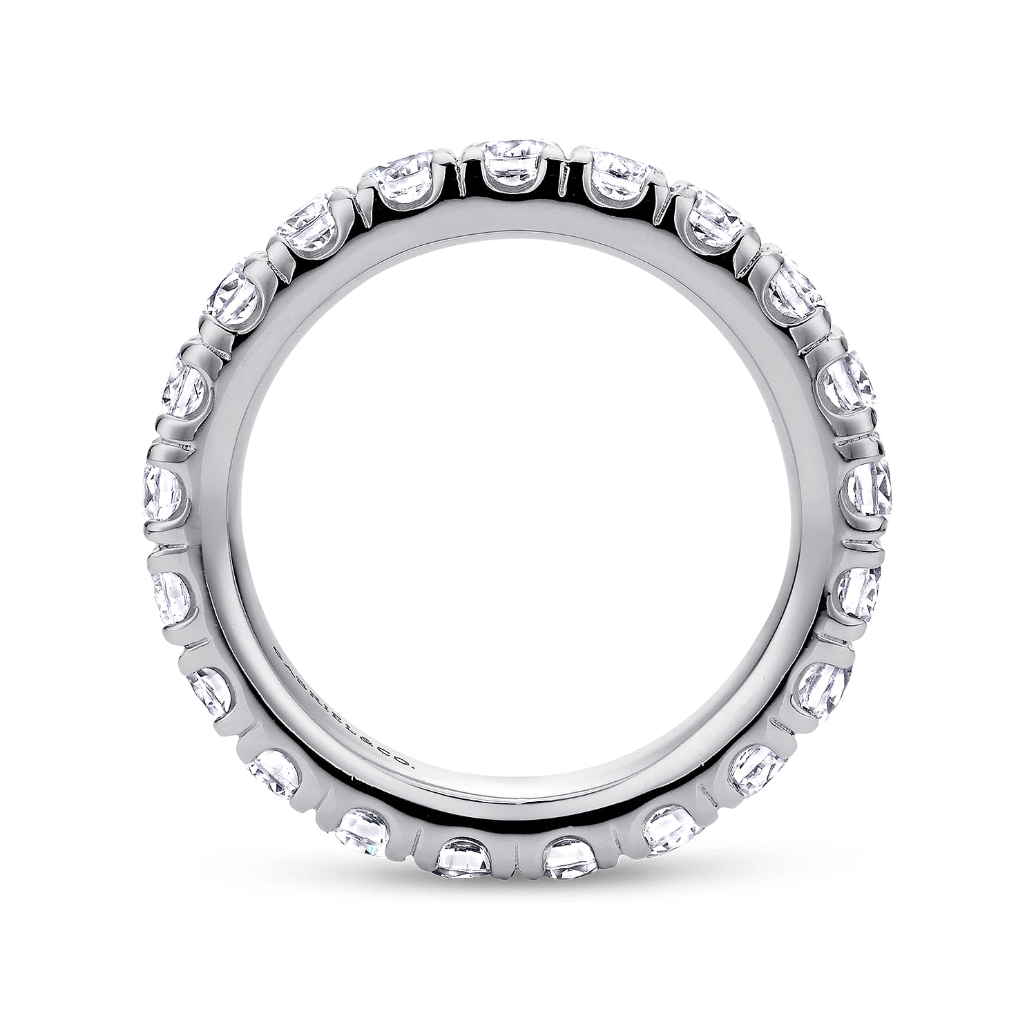 Eternity Band Wedding Ring in 14k White Gold with Round Natural Diamond at Gabriel & Co. - Shot 2