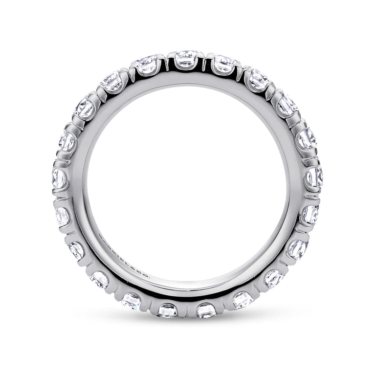 Eternity Band Wedding Ring in 14k White Gold with Round Natural Diamond at Gabriel & Co. - Shot 2