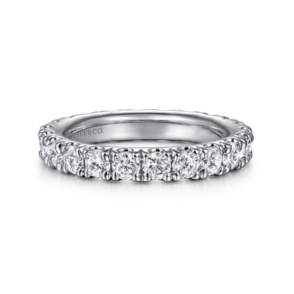 Avignon - 14K White Gold French Pave Set Diamond Eternity Band