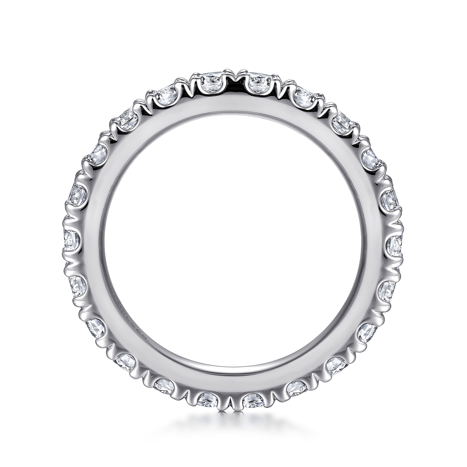 Avignon - 14K White Gold French Pave Set Diamond Eternity Band
