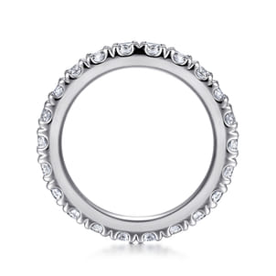 Avignon - 14K White Gold French Pave Set Diamond Eternity Band
