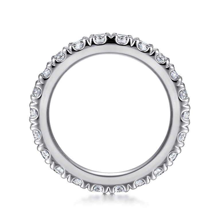 Eternity Band Wedding Ring in 14k White Gold with Round Natural Diamond at Gabriel & Co. - Shot 2