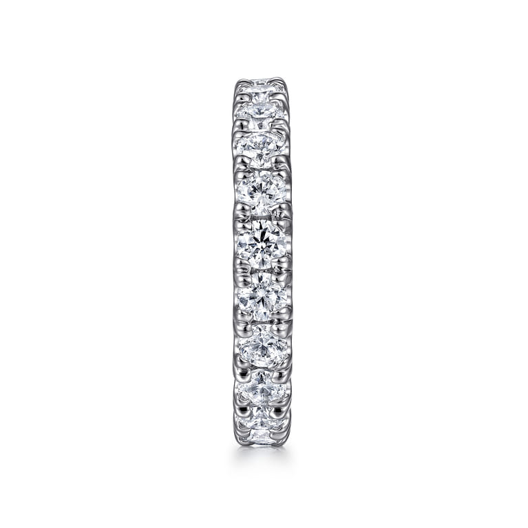 Eternity Band Wedding Ring in 14k White Gold with Round Natural Diamond at Gabriel & Co. - Shot 4
