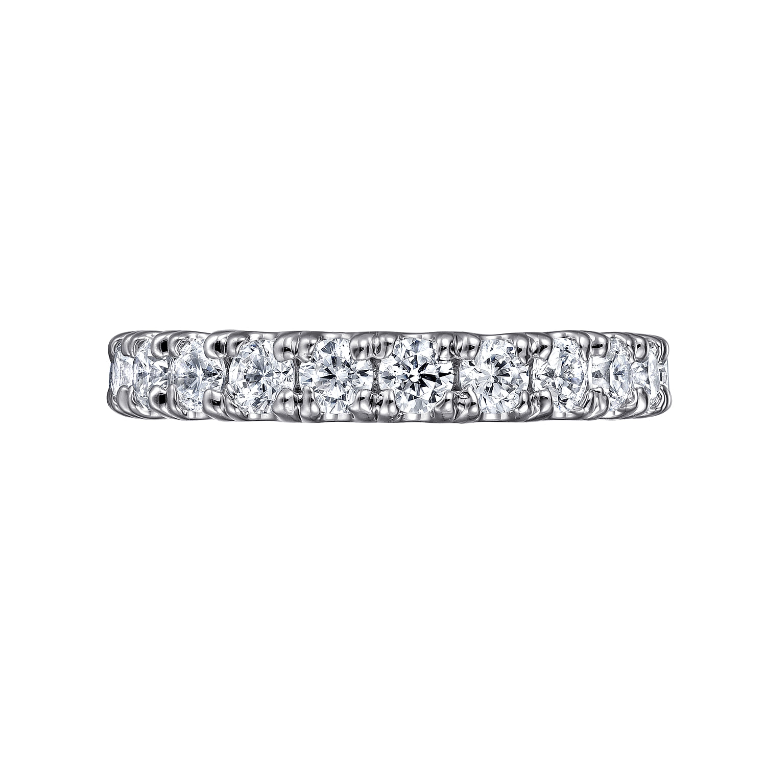 Avignon - 14K White Gold French Pave Set Diamond Eternity Band