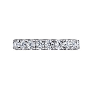 Avignon - 14K White Gold French Pave Set Diamond Eternity Band
