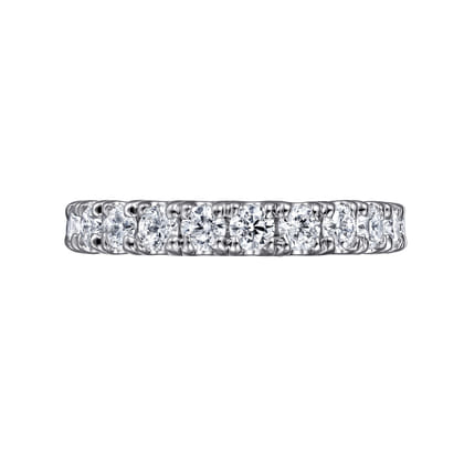 Avignon - 14K White Gold French Pave Set Diamond Eternity Band