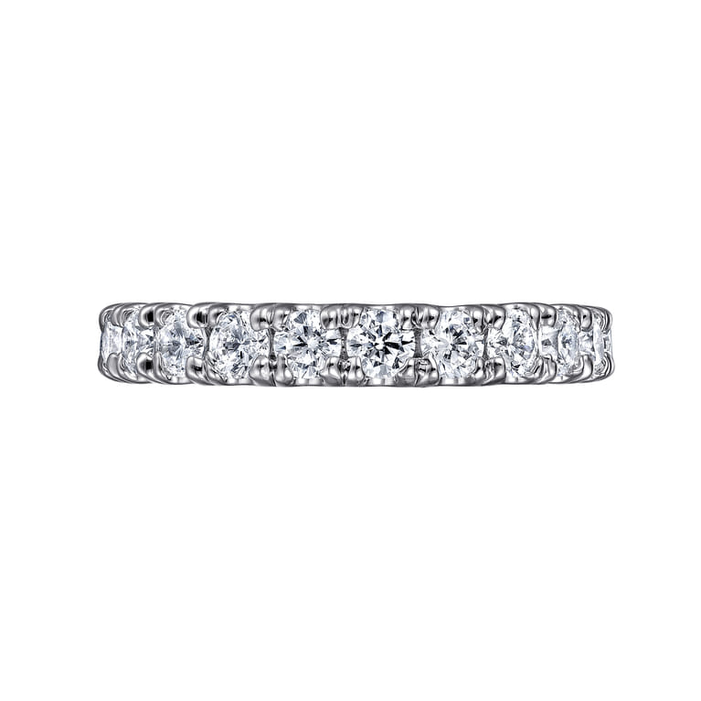 Eternity Band Wedding Ring in 14k White Gold with Round Natural Diamond at Gabriel & Co. - Shot 6