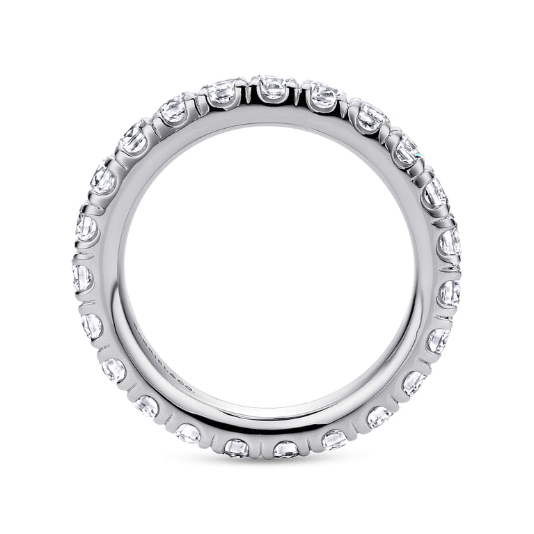 Eternity Band Wedding Ring in 14k White Gold with Round Natural Diamond at Gabriel & Co. - Shot 2