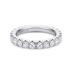 Avignon - 14K White Gold French Pave Set Diamond Eternity Band