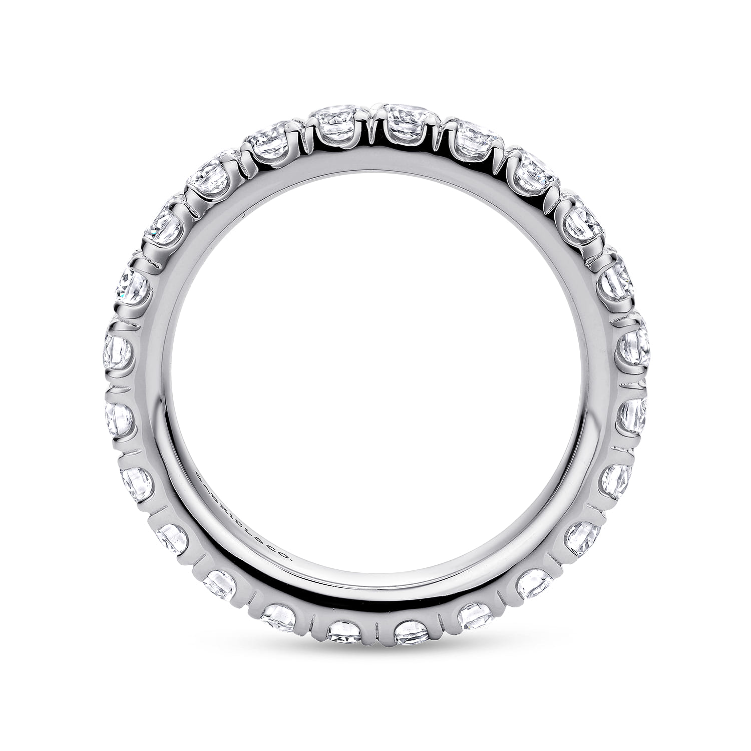 Eternity Band Wedding Ring in 14k White Gold with Round Natural Diamond at Gabriel & Co. - Shot 2