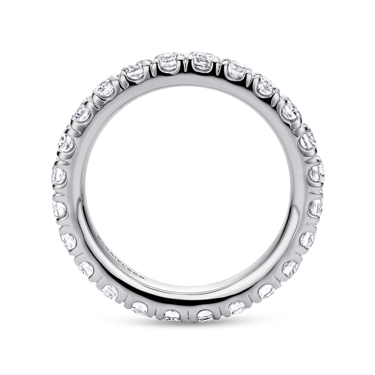 Eternity Band Wedding Ring in 14k White Gold with Round Natural Diamond at Gabriel & Co. - Shot 2