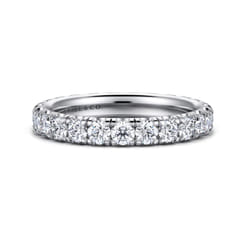 Avignon - 14K White Gold French Pave Set Diamond Eternity Band