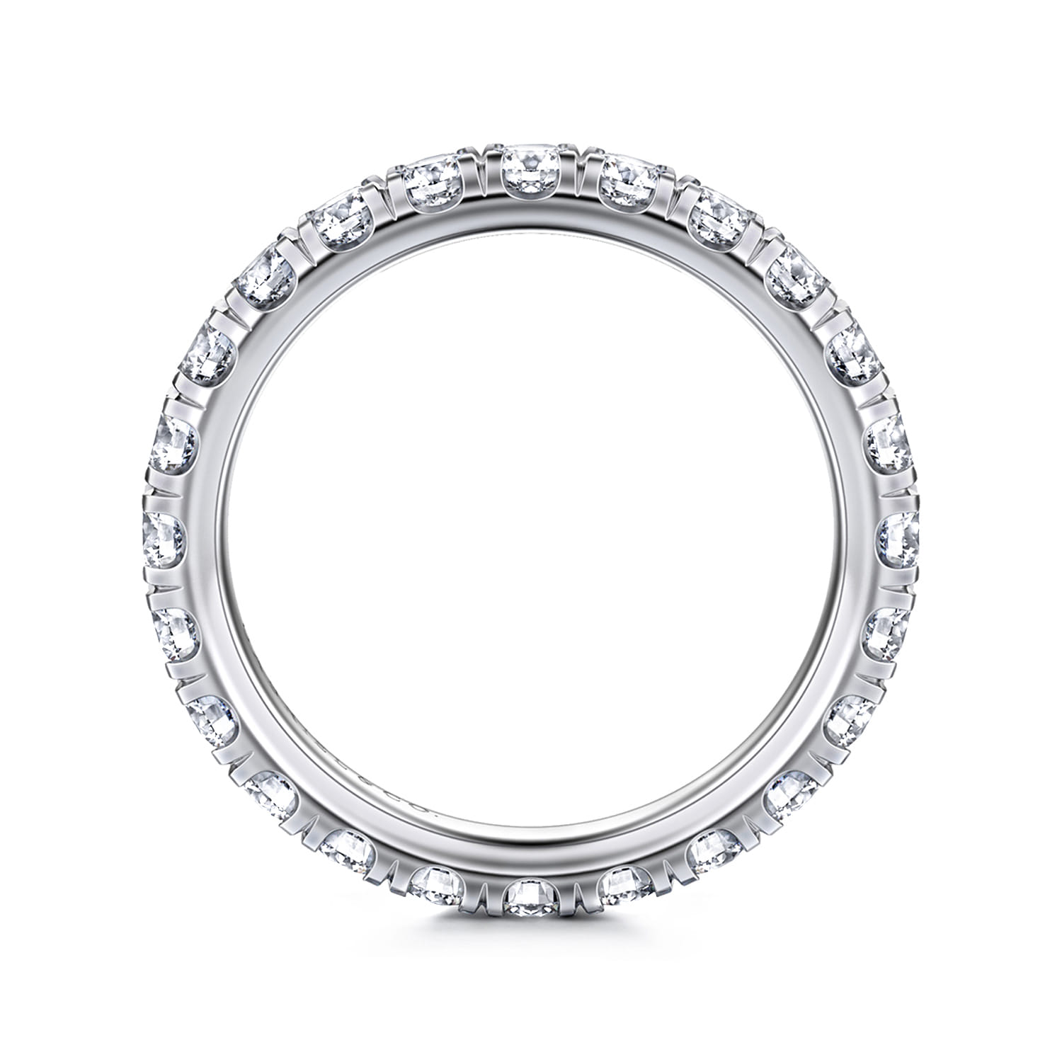Eternity Band Wedding Ring in 14k White Gold with Round Natural Diamond at Gabriel & Co. - Shot 2