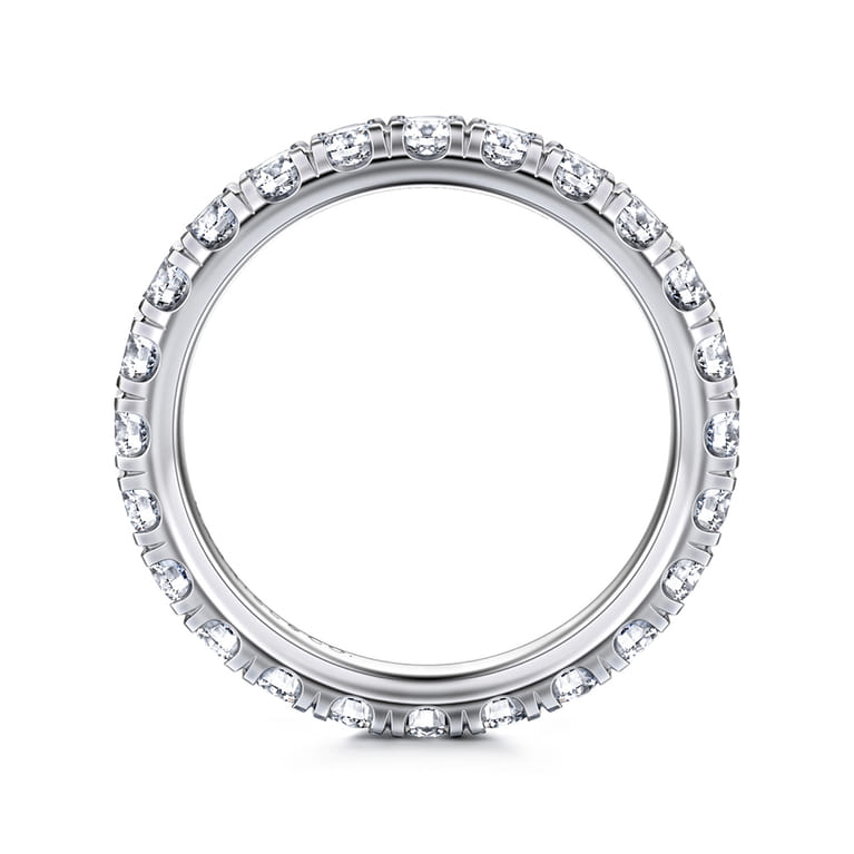 Eternity Band Wedding Ring in 14k White Gold with Round Natural Diamond at Gabriel & Co. - Shot 2