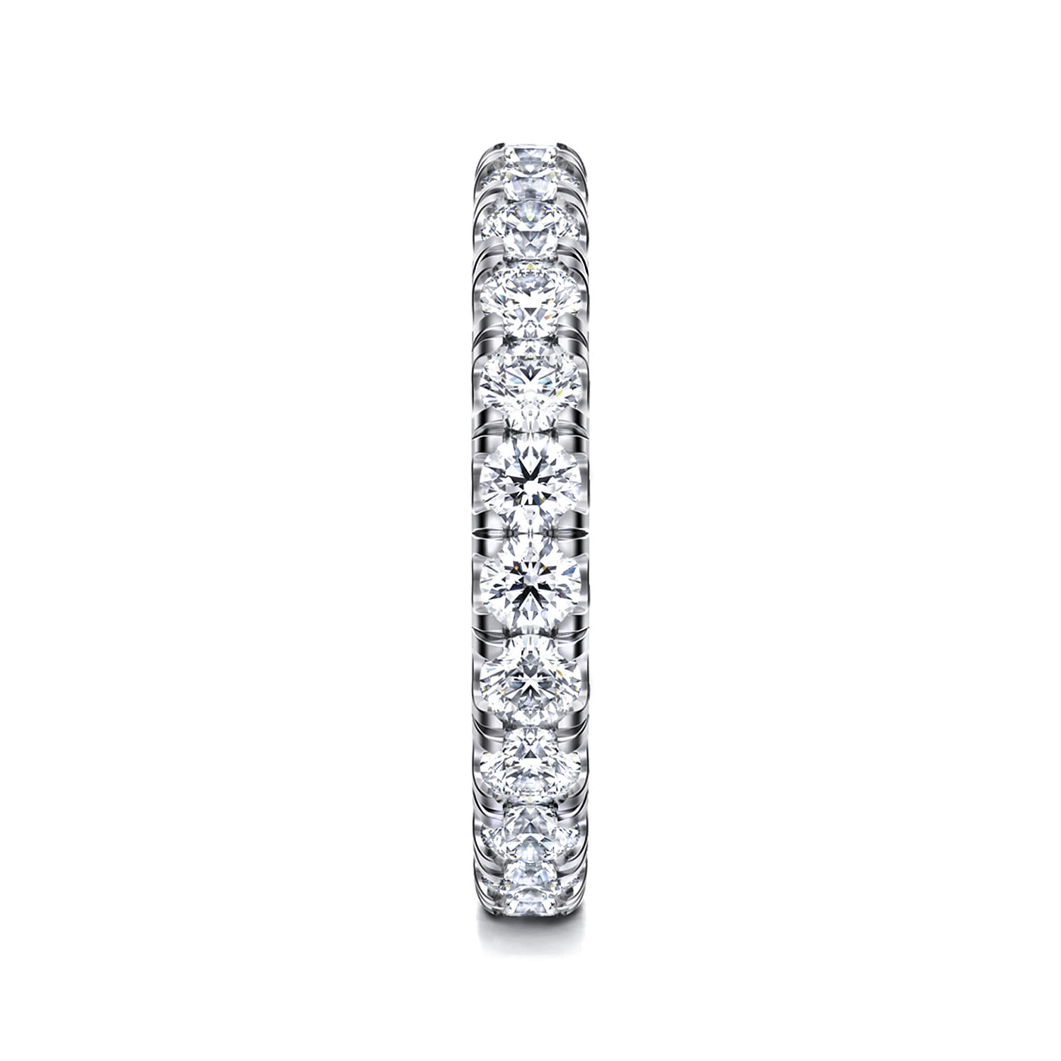 Eternity Band Wedding Ring in 14k White Gold with Round Natural Diamond at Gabriel & Co. - Shot 4