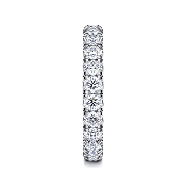 Eternity Band Wedding Ring in 14k White Gold with Round Natural Diamond at Gabriel & Co. - Shot 4