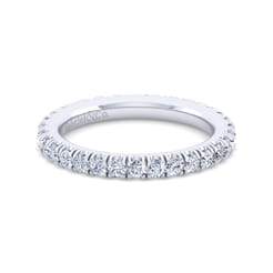 Avignon - 14K White Gold French Pave Set Diamond Eternity Band