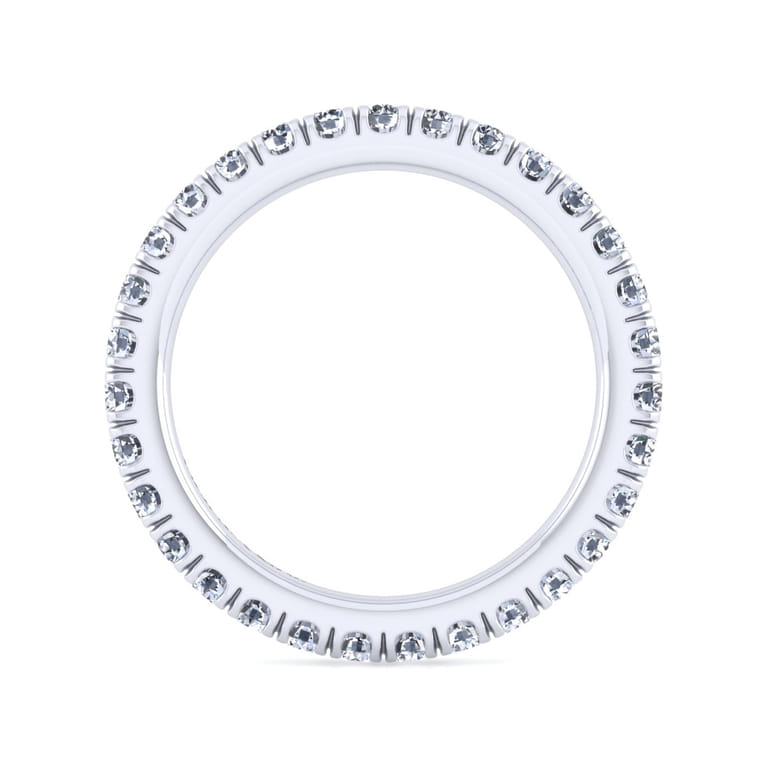 Eternity Band Wedding Ring in 14k White Gold with Round Natural Diamond at Gabriel & Co. - Shot 2