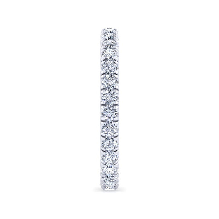 Eternity Band Wedding Ring in 14k White Gold with Round Natural Diamond at Gabriel & Co. - Shot 4
