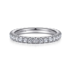 Avignon - 14K White Gold French Pave Set Diamond Eternity Band