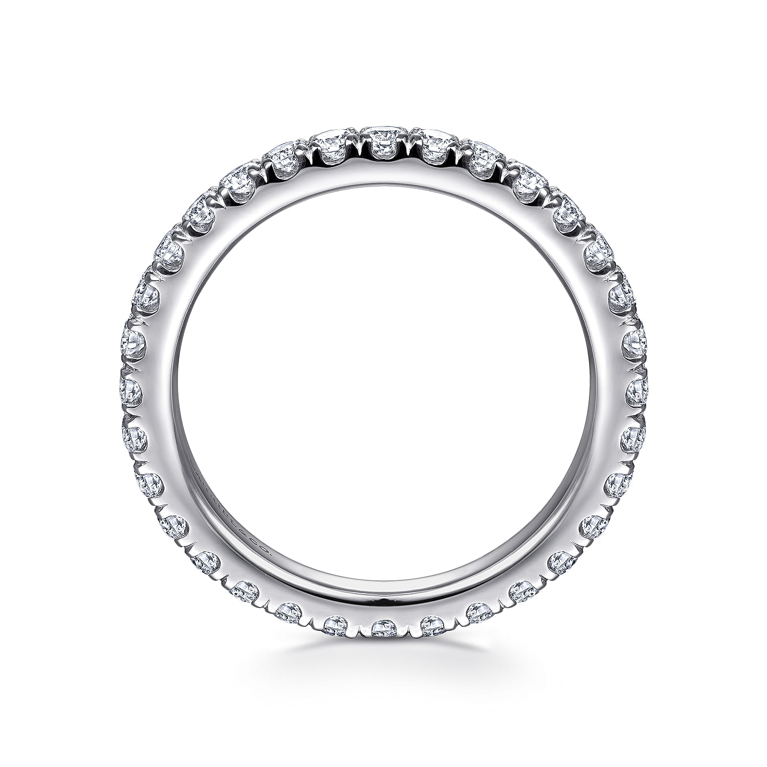 Eternity Band Wedding Ring in 14k White Gold with Round Natural Diamond at Gabriel & Co. - Shot 2