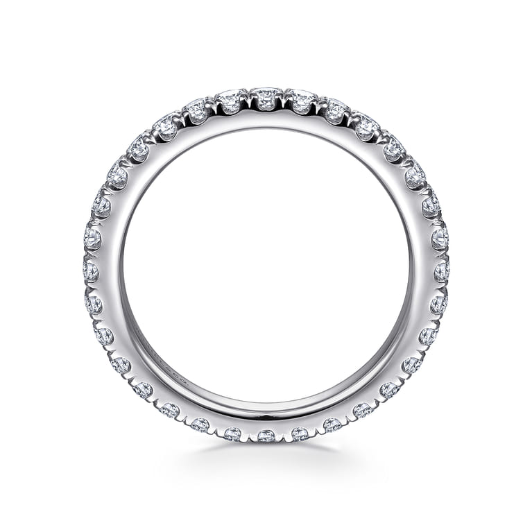 Eternity Band Wedding Ring in 14k White Gold with Round Natural Diamond at Gabriel & Co. - Shot 2