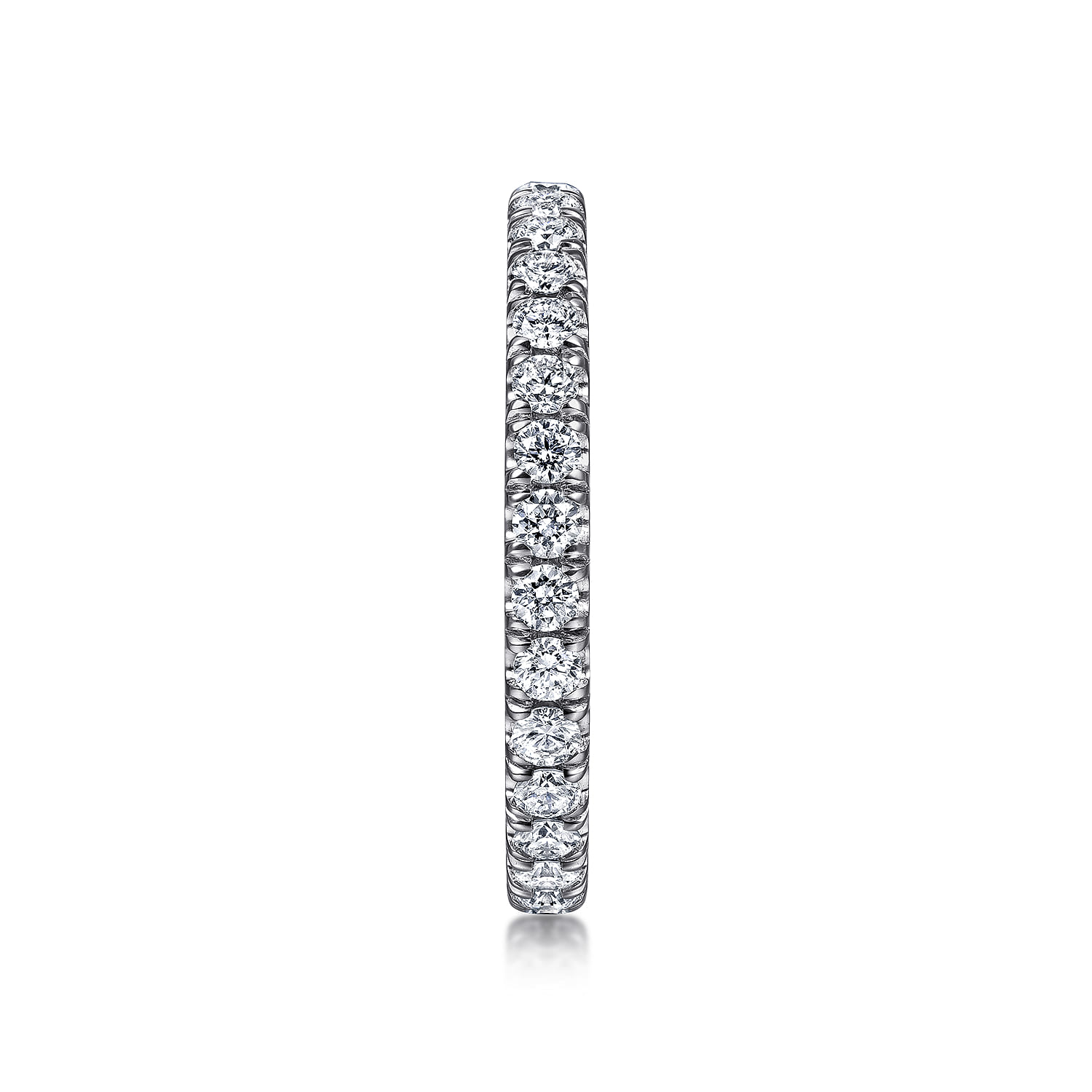 Eternity Band Wedding Ring in 14k White Gold with Round Natural Diamond at Gabriel & Co. - Shot 4
