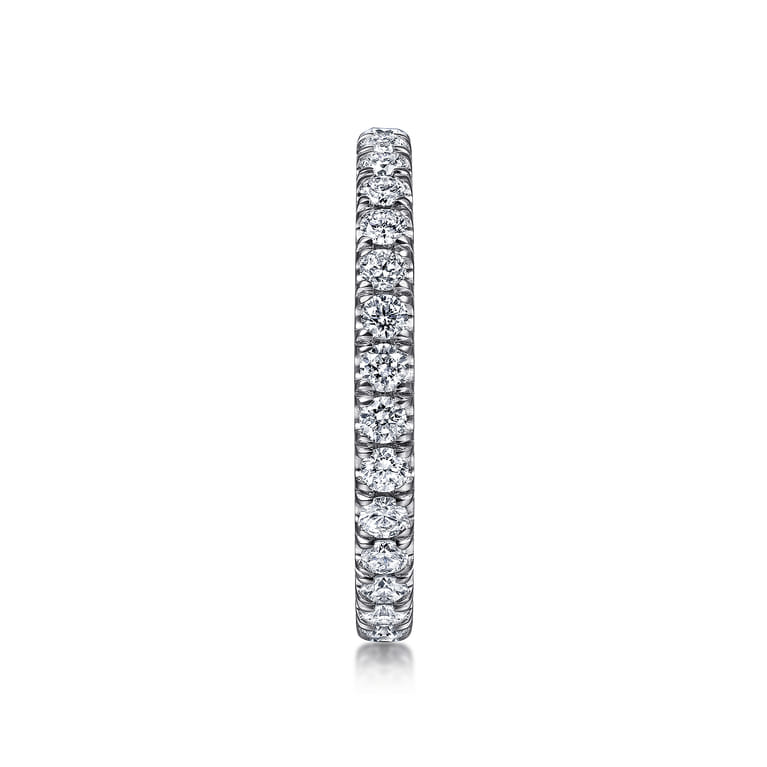 Eternity Band Wedding Ring in 14k White Gold with Round Natural Diamond at Gabriel & Co. - Shot 4