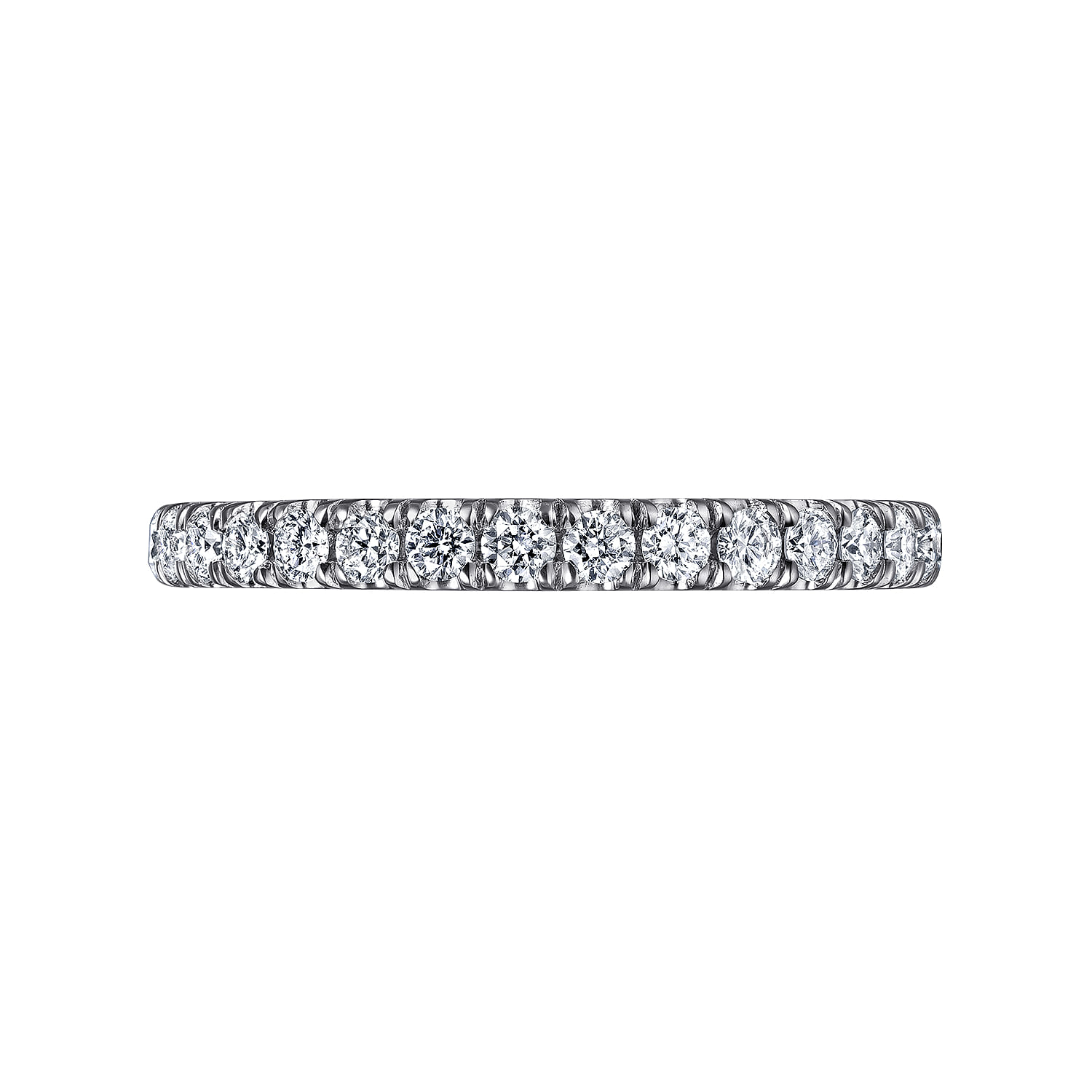 Eternity Band Wedding Ring in 14k White Gold with Round Natural Diamond at Gabriel & Co. - Shot 5