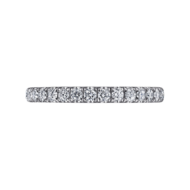 Eternity Band Wedding Ring in 14k White Gold with Round Natural Diamond at Gabriel & Co. - Shot 5