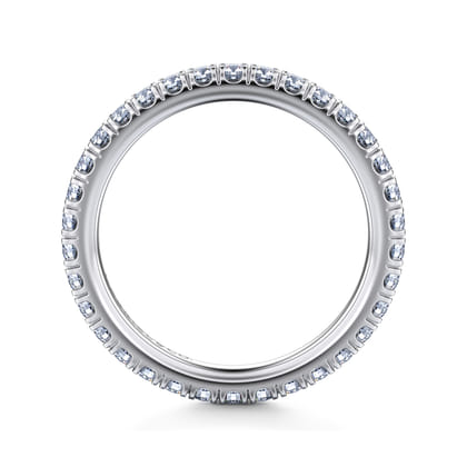Avignon - 14K White Gold French Pave Set Diamond Eternity Band