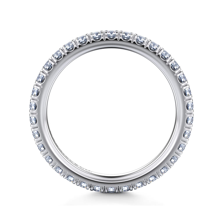 Eternity Band Wedding Ring in 14k White Gold with Round Natural Diamond at Gabriel & Co. - Shot 2