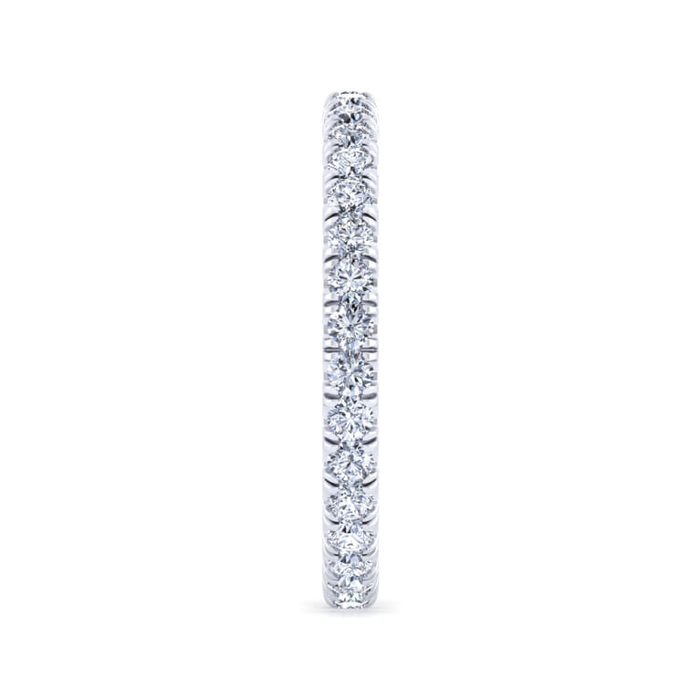 Eternity Band Wedding Ring in 14k White Gold with Round Natural Diamond at Gabriel & Co. - Shot 4